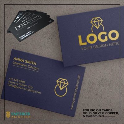 Business card with foiling